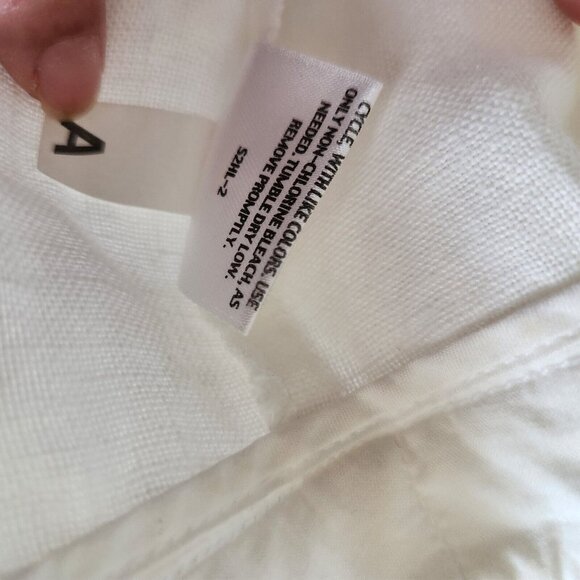 Eileen Fisher 100% Linen White Wide Leg Pants Women Medium Side Zip 34x27" - Picture 15 of 16